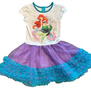 Disney girl's Little Mermaid Princess Ariel tutu dress sz M (5-6)